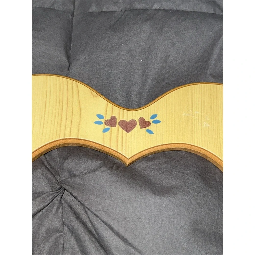 Vintage 80s Wooden Heart Wall Photo Frame Brown Country Hearts Love Decor Taiwan